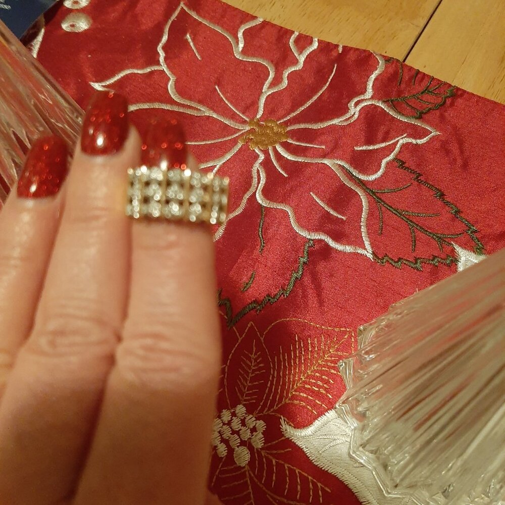 14k Gold/ Sterling Silver Diamond Ring- Sz. 6 - Picture 6 of 7